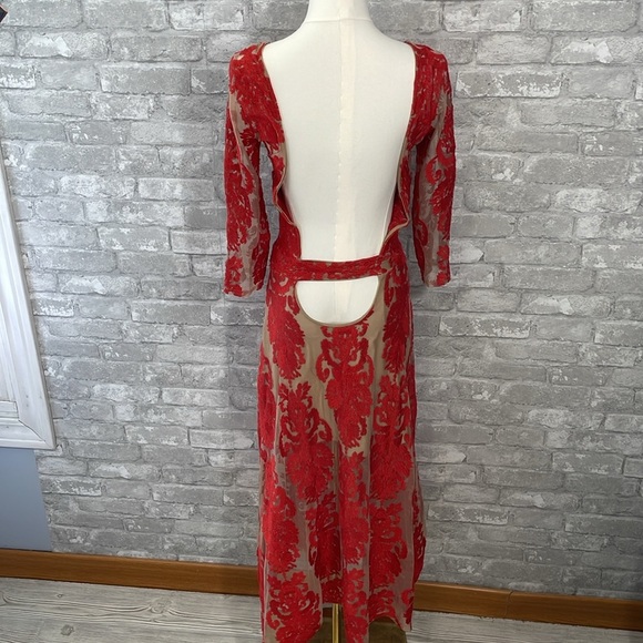 For Love & Lemons San Marcos Embroidered Red Maxi Dress - Picture 4 of 7